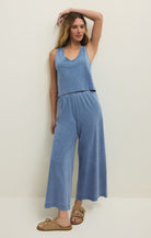 Blue Wide-Leg Jersey Pant